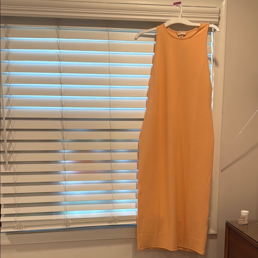 Elegant Sleeveless Orange Dress